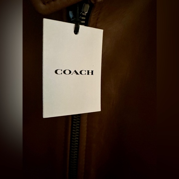 Men’s Coach Luxury Saddle Leather Racer Jacket XXl NWT - Picture 12 of 14